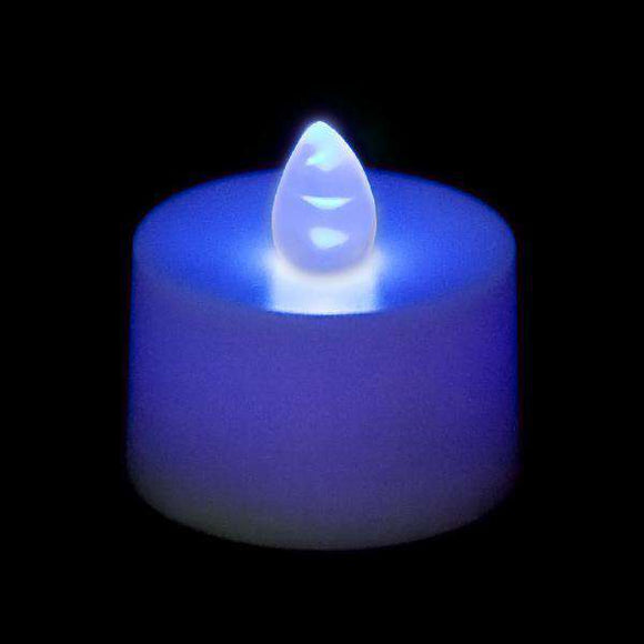 Blue LED Tea Light, Available in Flicker/ Non-Flicker - Pack of 12 - IntelliWick