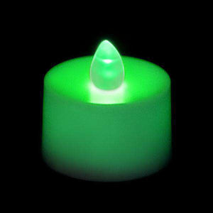 Green LED Tea Light, Available in Flicker/ Non-Flicker - Pack of 12 - IntelliWick