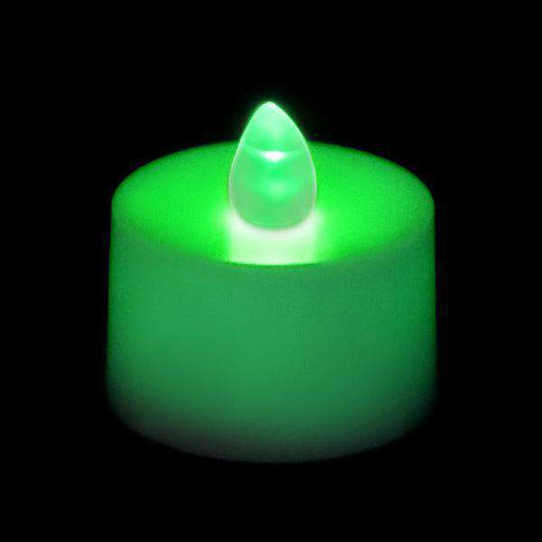 Green LED Tea Light, Available in Flicker/ Non-Flicker - Pack of 12