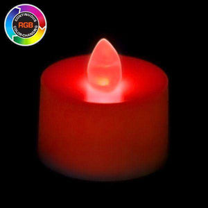RGB LED Tea Light, Available in Flicker/ Non-Flicker - Pack of 12 - IntelliWick