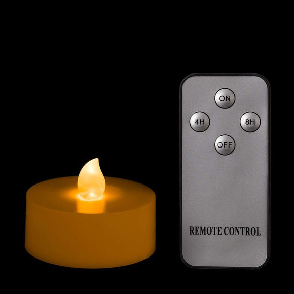 Amber Remote Controlled Tealights - Pack of 4 w/ Remote - IntelliWick